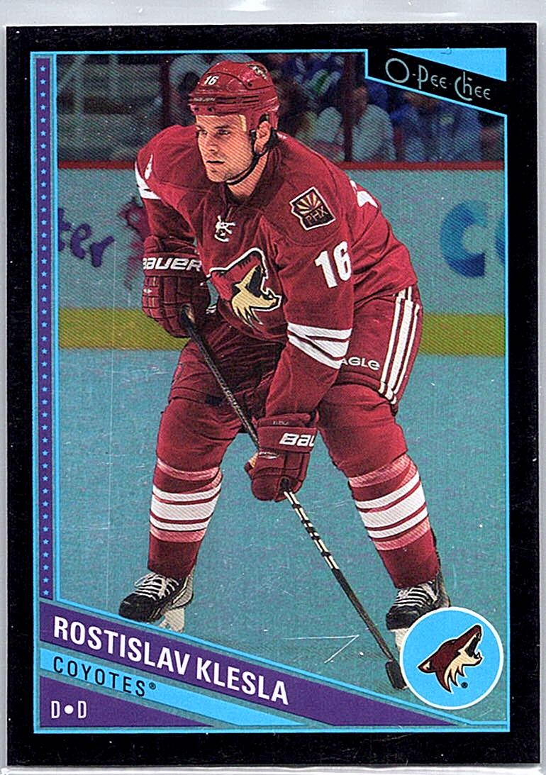 2013-14 O-Pee-Chee - Black-Rainbow Rostislav Klesla #438 SN100 front