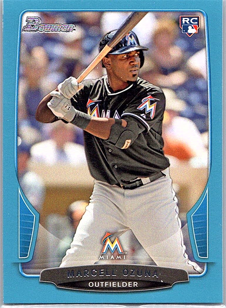 2013 Bowman Draft Picks & Prospects - Blue Marcell Ozuna #17 RC, SN500 front