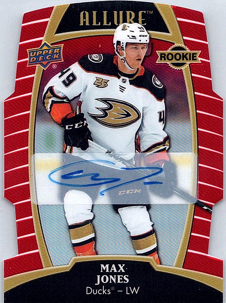 2019-20 Upper Deck Allure - Red Rainbow Autographs Max Jones #72 AU, SN349 front