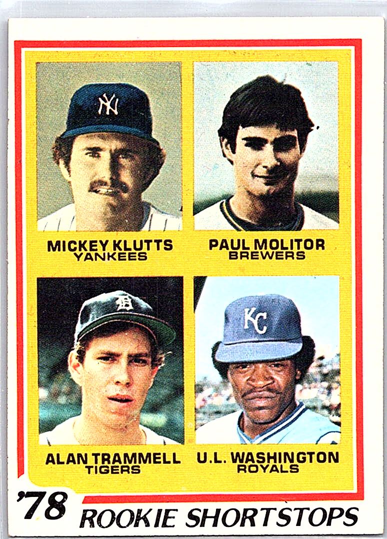 1978 Topps 1978 Rookie Shortstops Paul Molitor / Alan Trammell #707 front