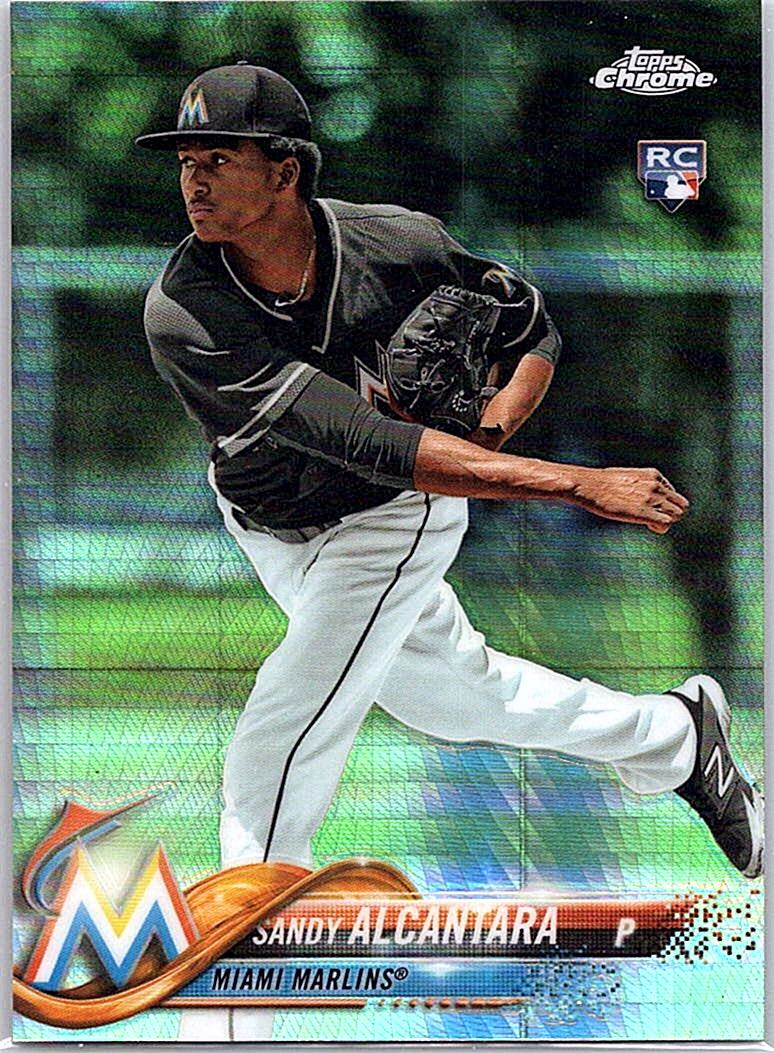 2018 Topps Chrome - Prism Refractor Sandy Alcantara #128 RC front