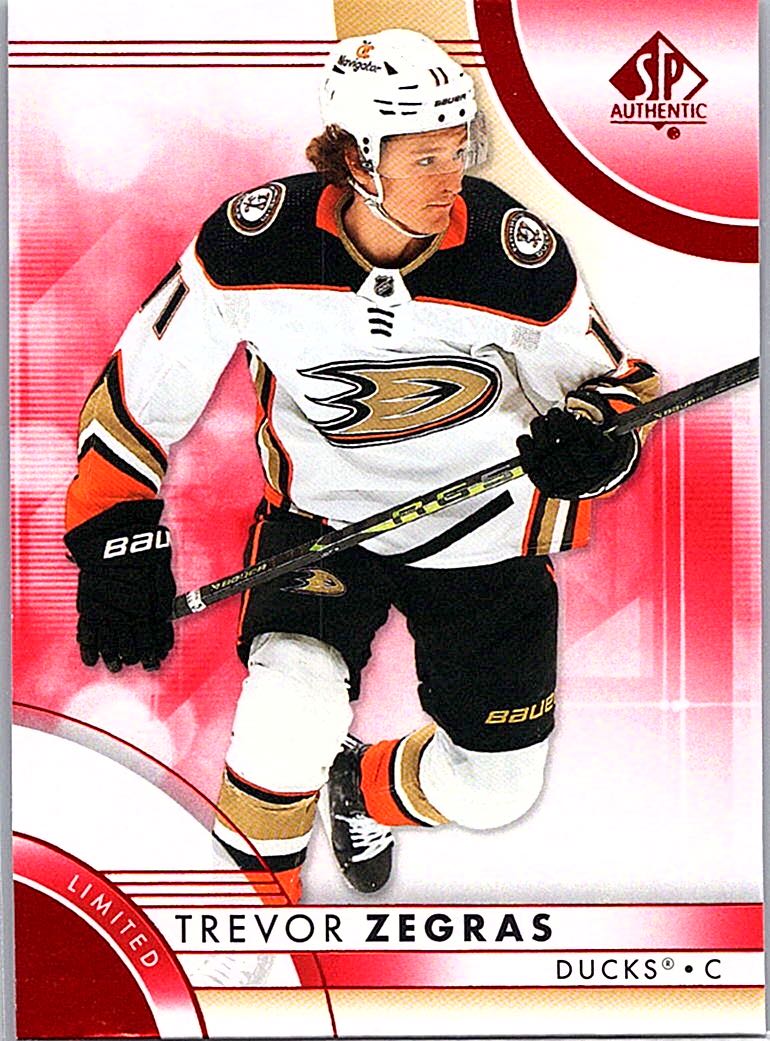 2023-24 SP Authentic - Limited Red Trevor Zegras #93 front