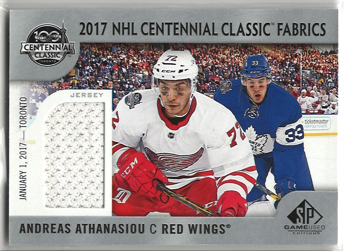 2017-18 SP Game Used - 2017 NHL Centennial Classic Fabrics Andreas Athanasiou #CC-AA MEM front
