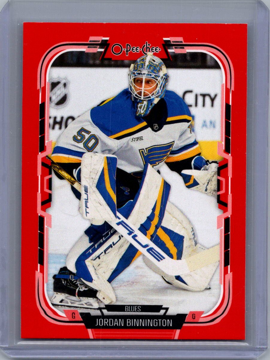 2025-26 O-Pee-Chee - Red Border Jordan Binnington #94 front