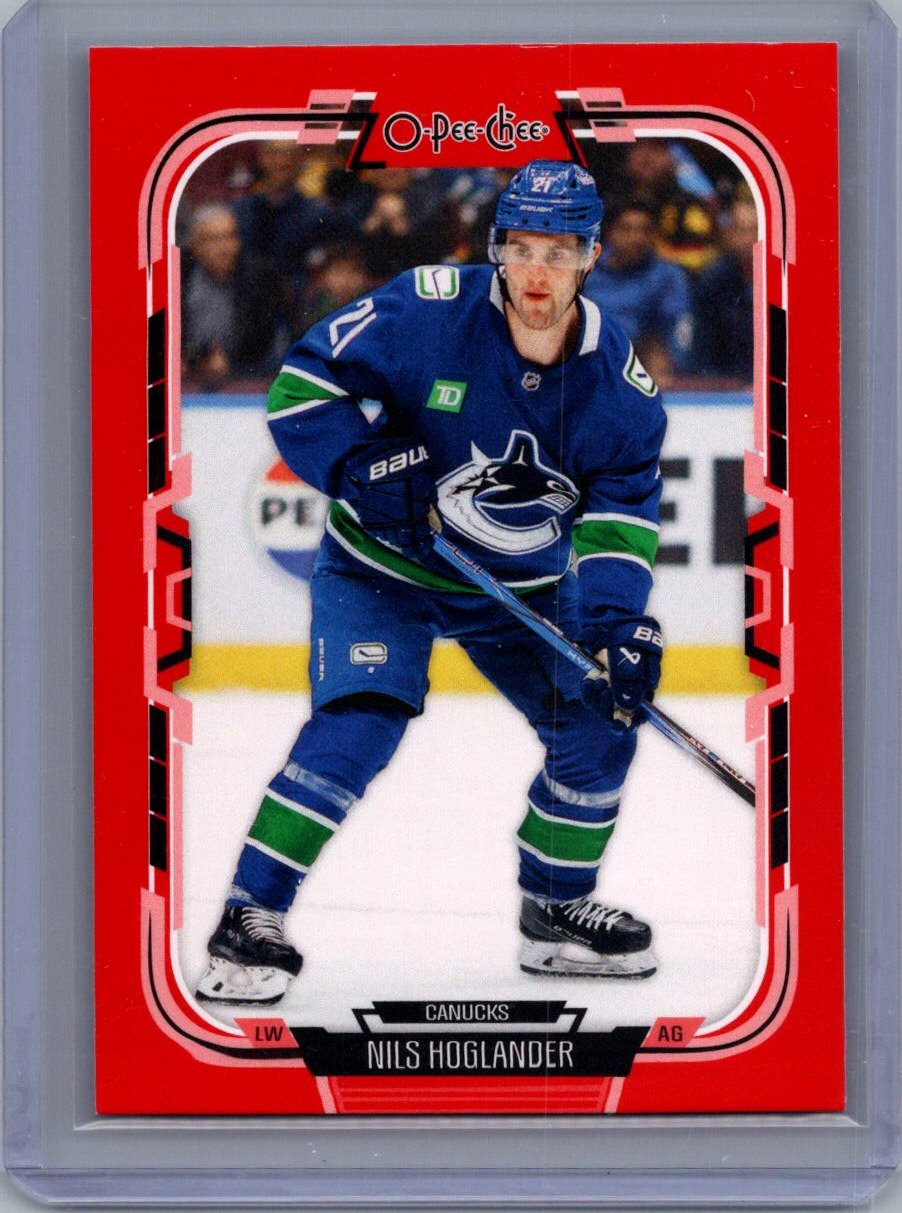 2025-26 O-Pee-Chee - Red Border Nils Hoglander #420 front