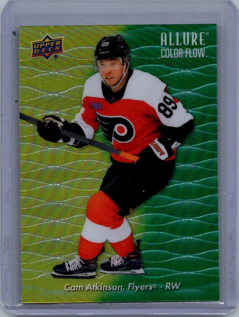 2023-24 Upper Deck Allure - Color Flow Yellow-Green Cam Atkinson #CF-15 front
