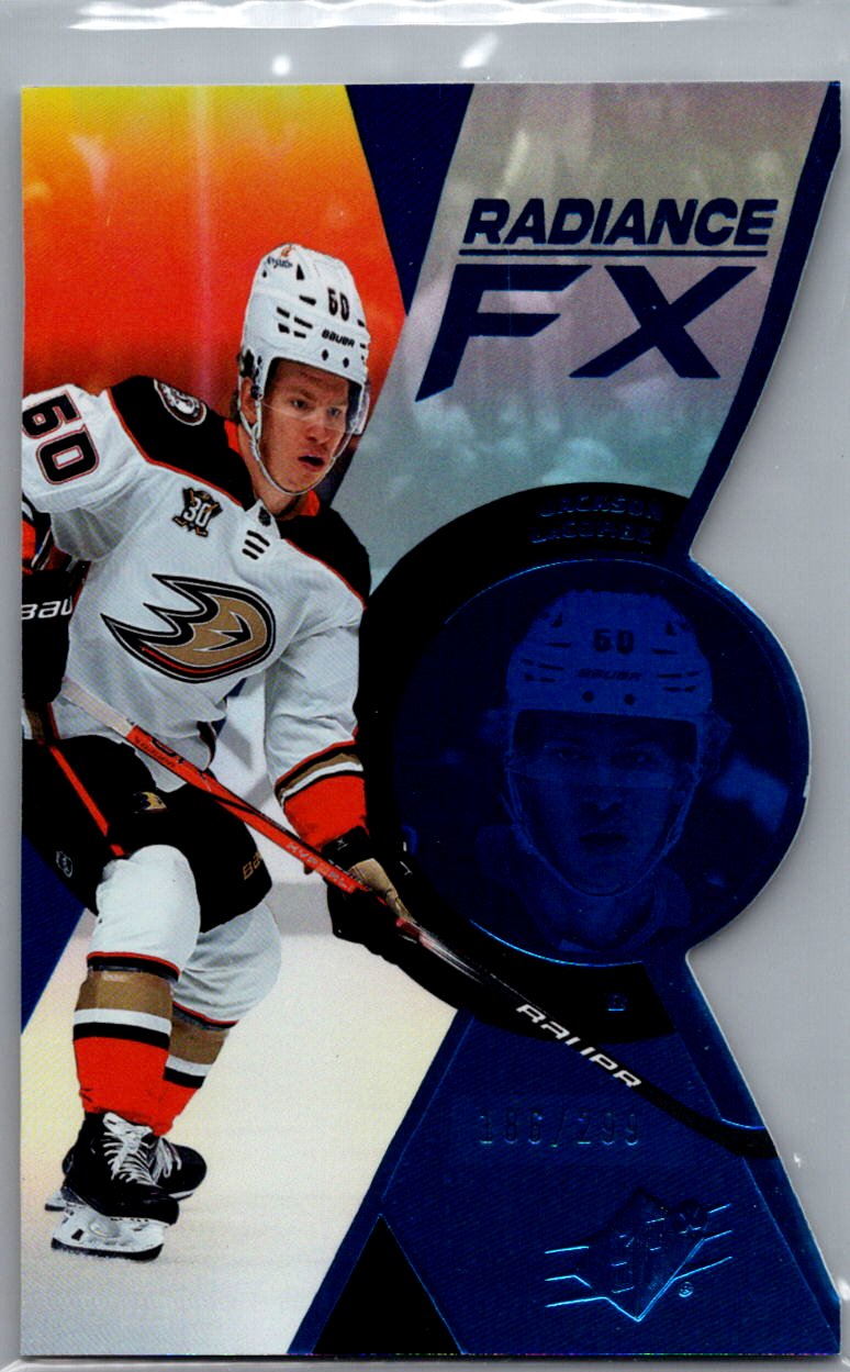 2023-24 SPx - Radiance FX Blue Jackson LaCombe #RFX-80 SN299 front