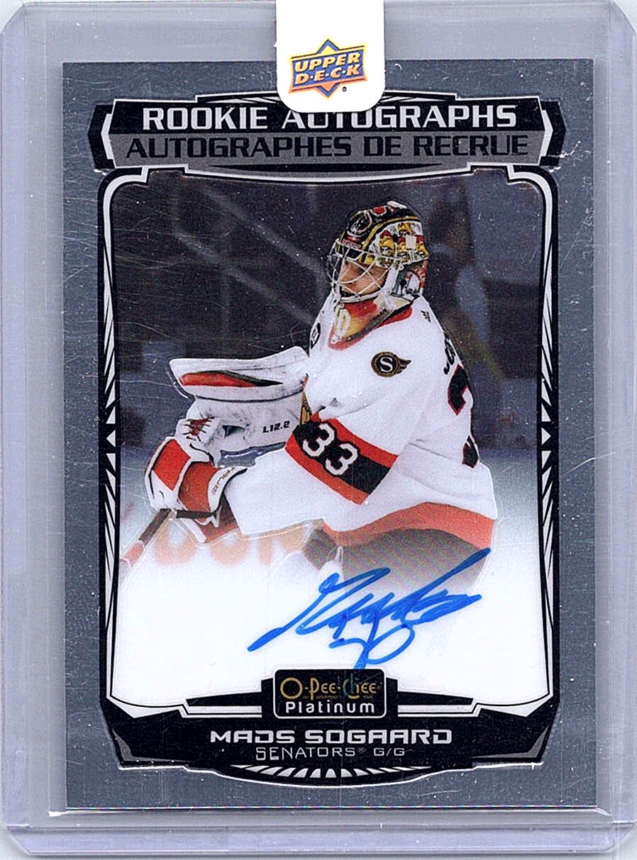 2022-23 O-Pee-Chee Platinum - Rookie-Autographs-Rainbow Mads Sogaard #R-MS AU front