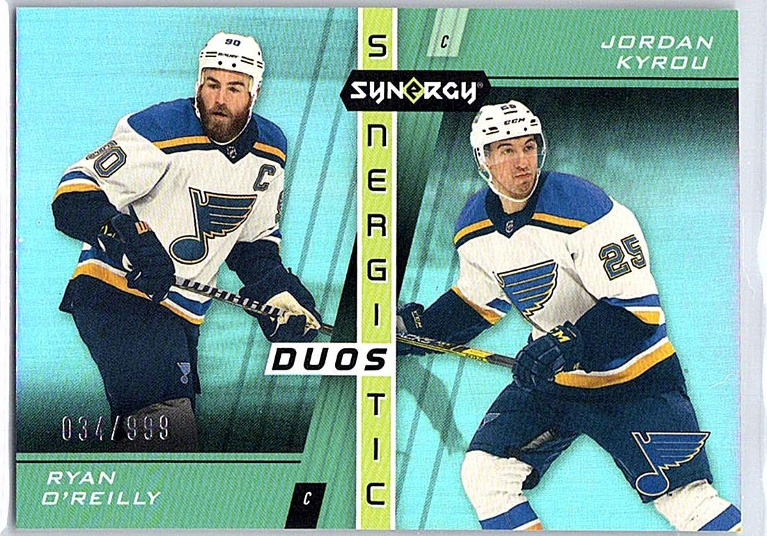2021-22 Upper Deck Synergy - Synergistic Duos Stars Ryan O'Reilly / Jordan Kyrou SN999 #SD-10 SN999 front