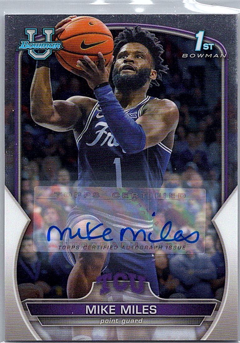 2022-23 Bowman University Chrome - Chrome Prospect Autographs Mike Miles #88 AU front
