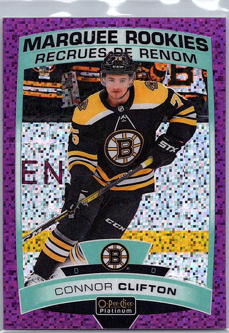 2019-20 O-Pee-Chee Platinum - Violet-Pixels Connor Clifton #185 SN399 front
