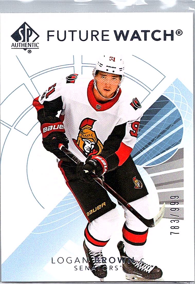 2017-18 SP Authentic Logan Brown #161 RC, SN999 front