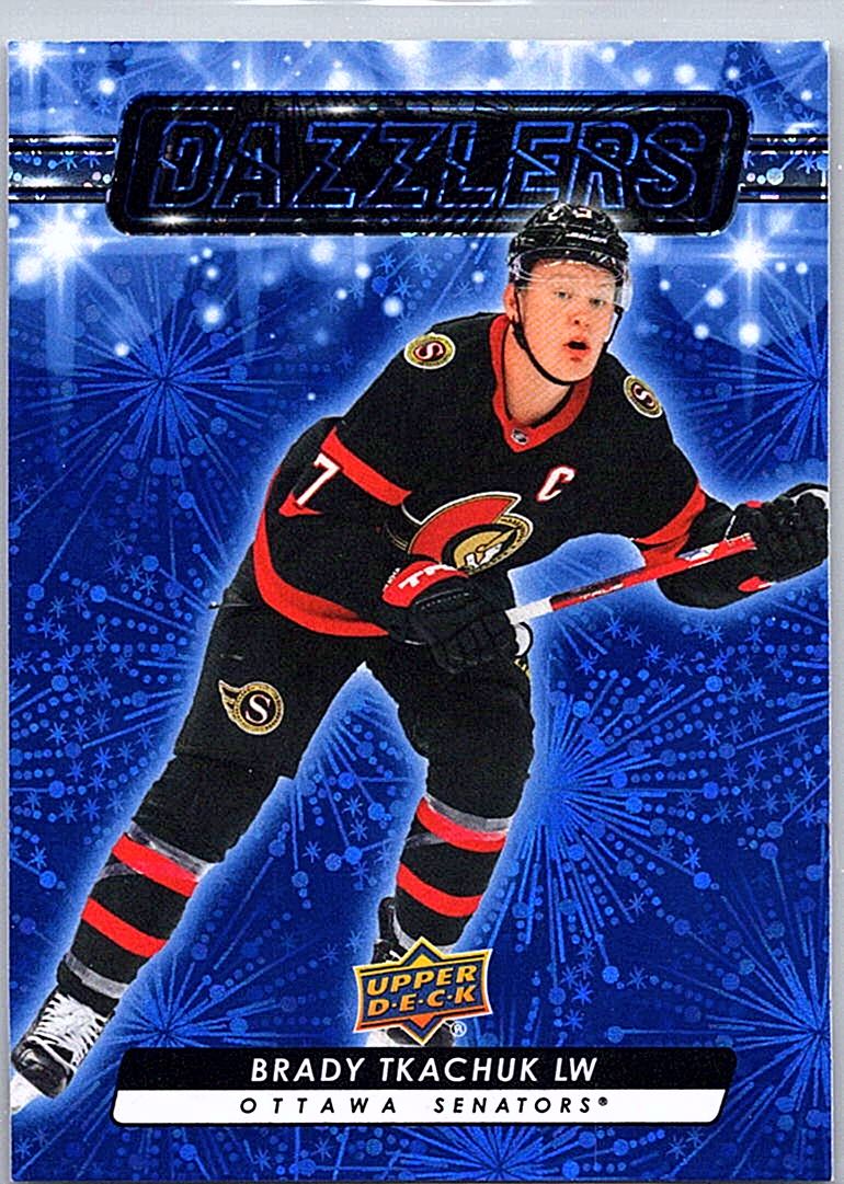 2023-24 Upper Deck - Dazzlers Blue Brady Tkachuk #DZ-89 front