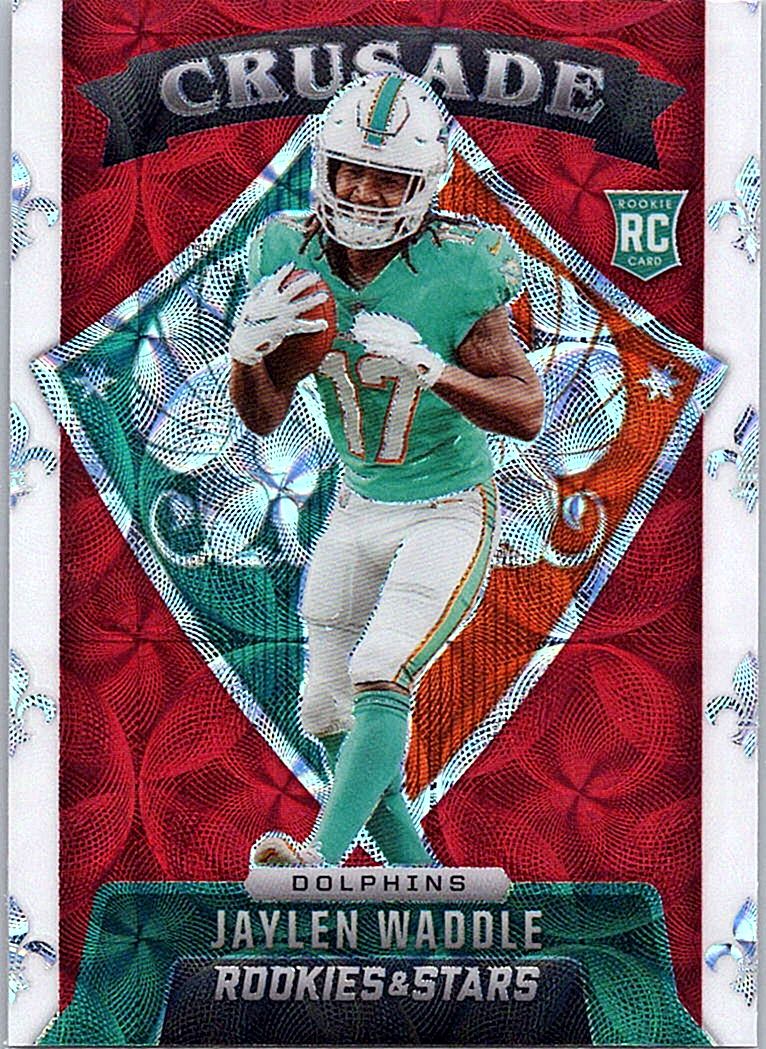 2021 Panini Rookies & Stars - Crusade Red Prizm Jaylen Waddle #CR-27 front