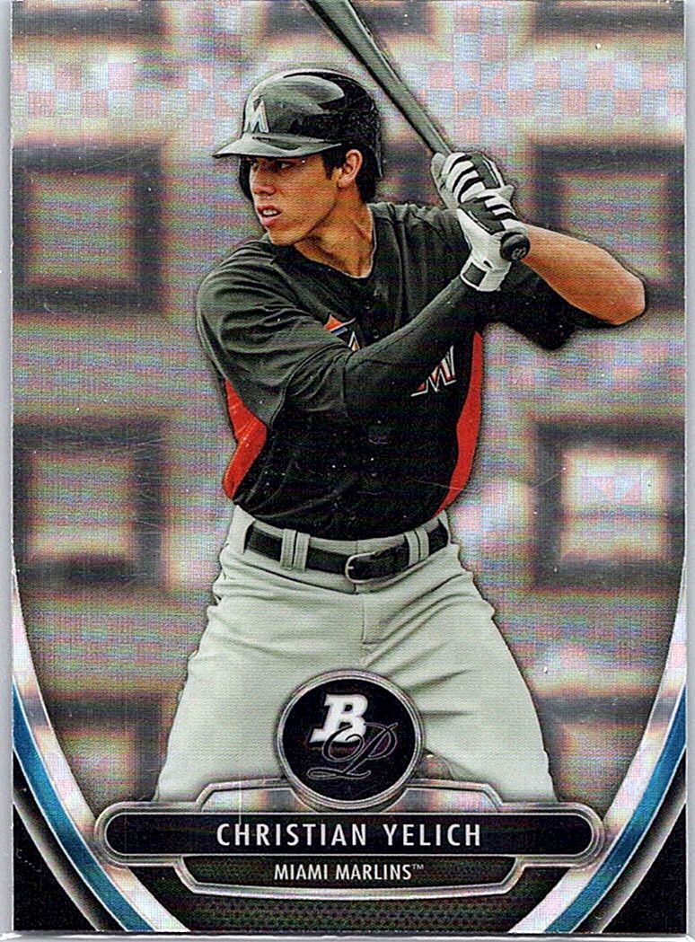 2013 Bowman Platinum Christian Yelich #BPP12 front