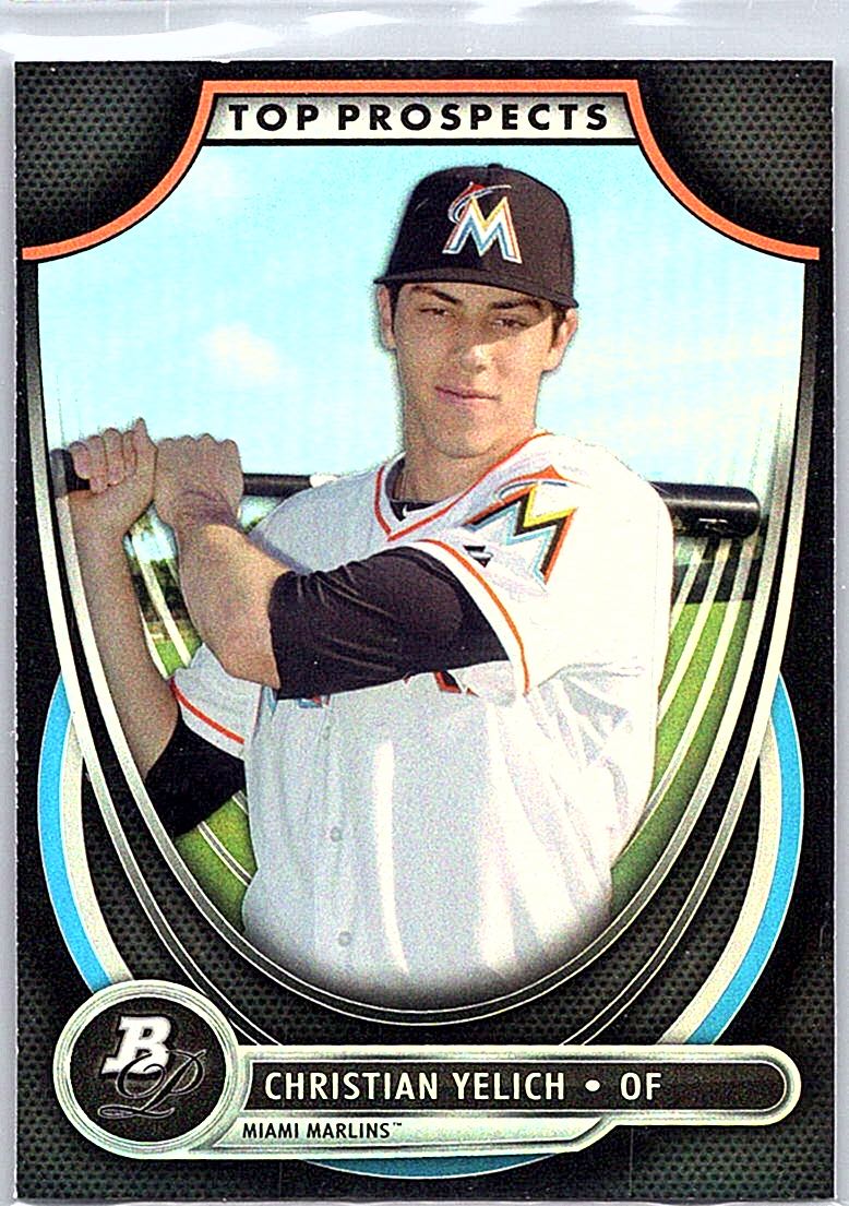 2013 Bowman Platinum - Top Prospects Christian Yelich #TP-CY front