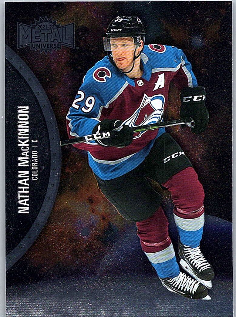 2021-22 SkyBox Metal Universe Nathan MacKinnon #75 front