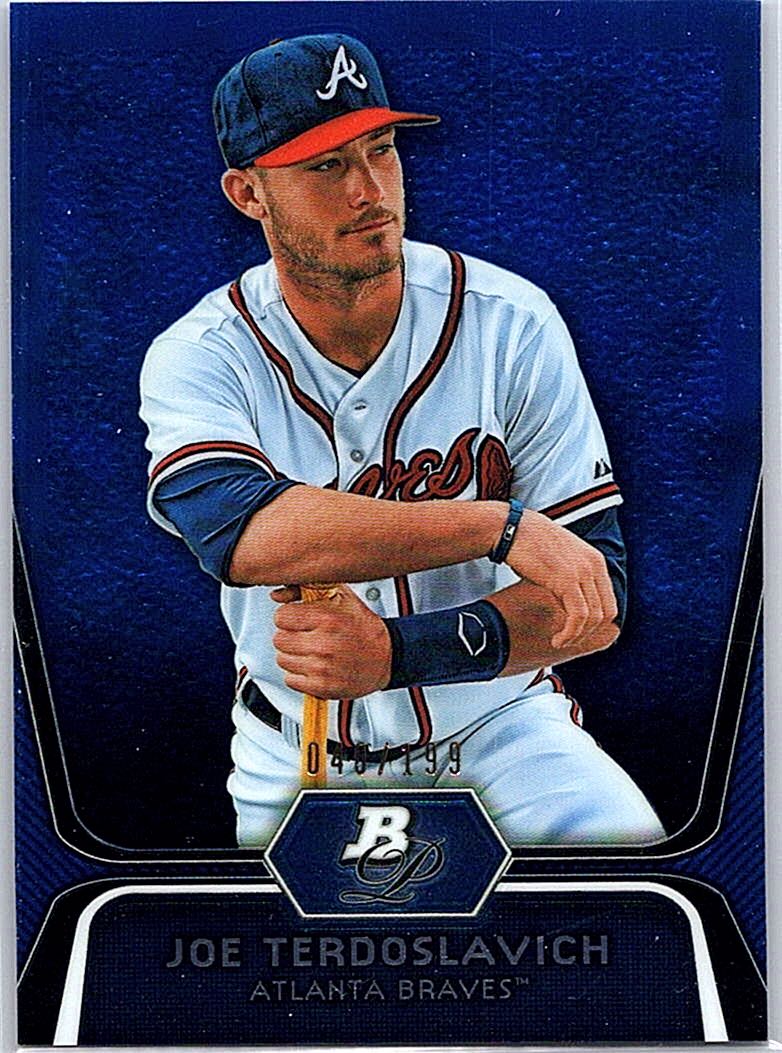 2012 Bowman Platinum - Prospects Blue Refractors Joe Terdoslavich #BPP17 SN199 front