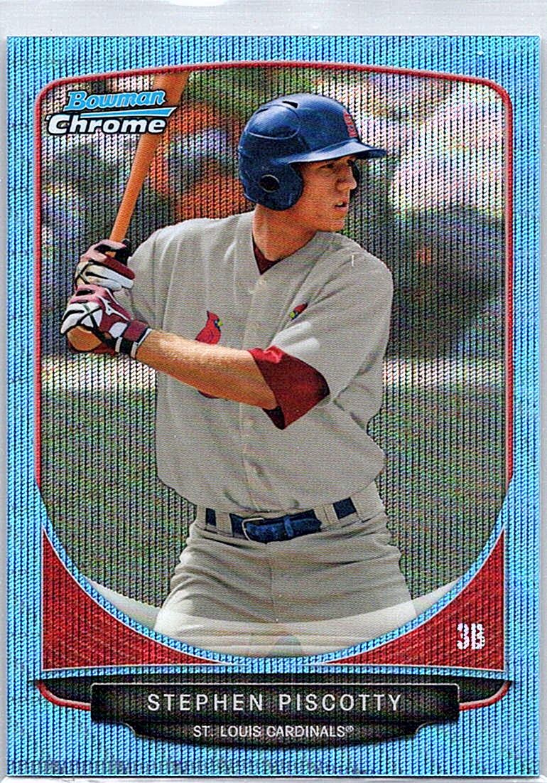 2013 Bowman - Chrome Prospects Blue Wave Refractors Stephen Piscotty #BCP52 front