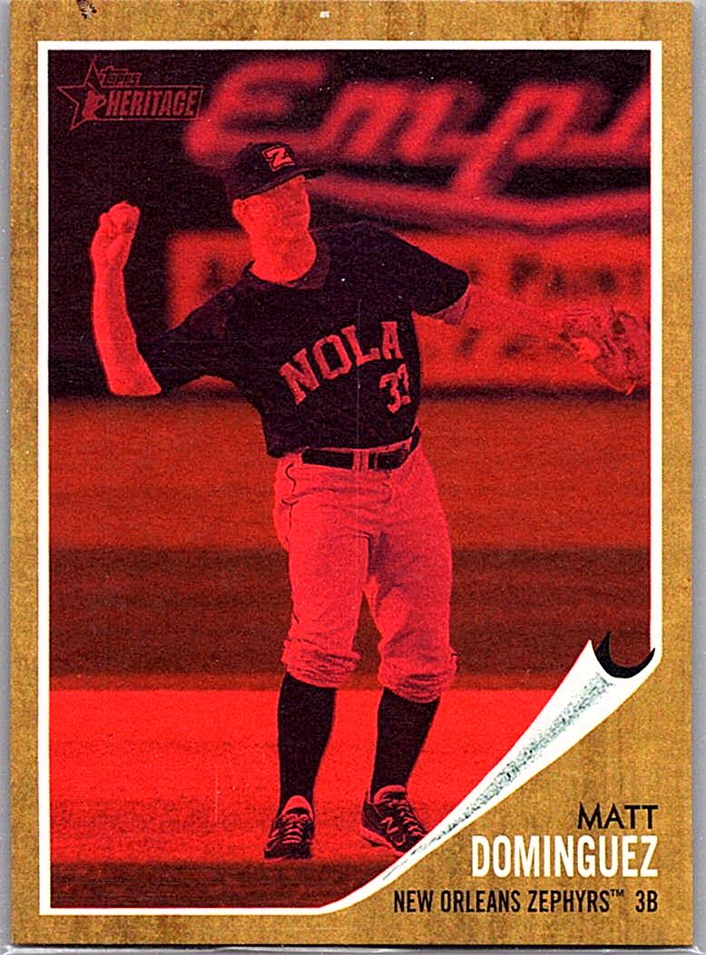 2011 Topps Heritage Minor League - Red Tint Matt Dominguez #12 SN620 front