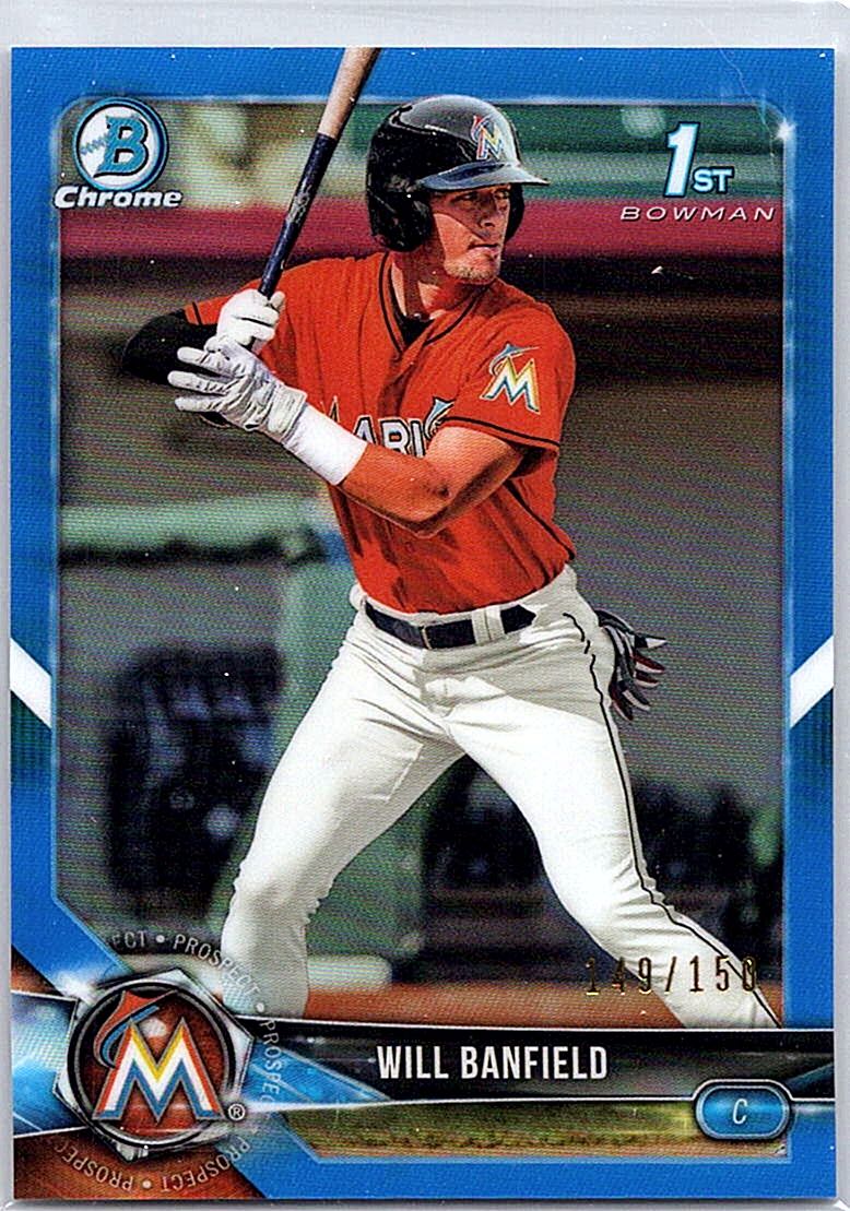 2018 Bowman Draft - Chrome Blue Refractor Will Banfield #BDC-113 SN150 front