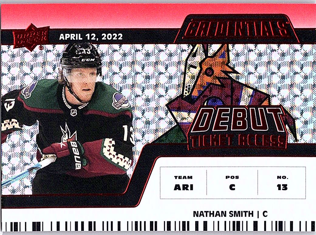 2022-23 Upper Deck Credentials - Red Nathan Smith #108 SN299 front