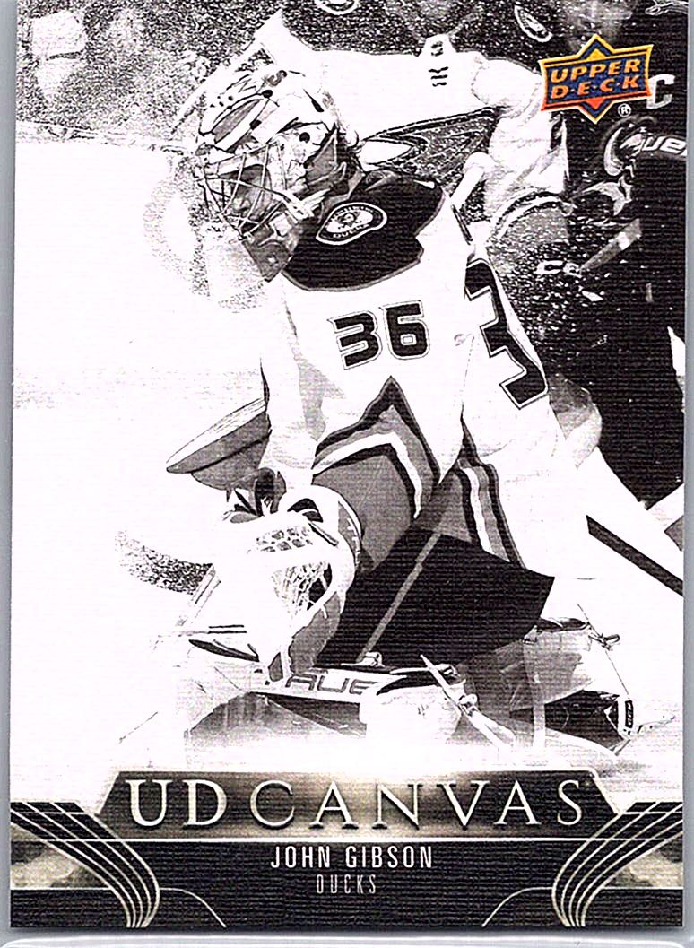 2023-24 Upper Deck - UD Canvas Black & White John Gibson #C3 front
