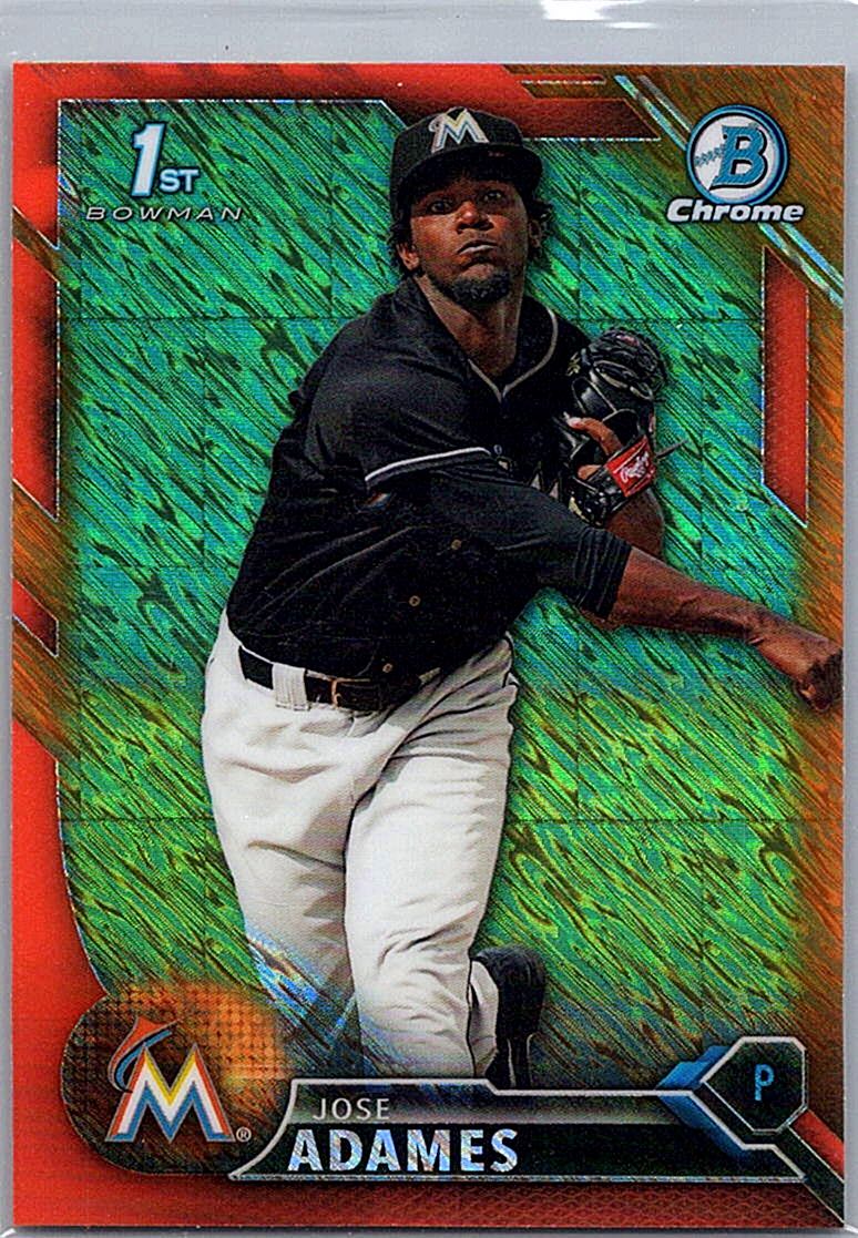 2016 Bowman Chrome - Prospects Orange Shimmer Jose Adames #BCP220 front