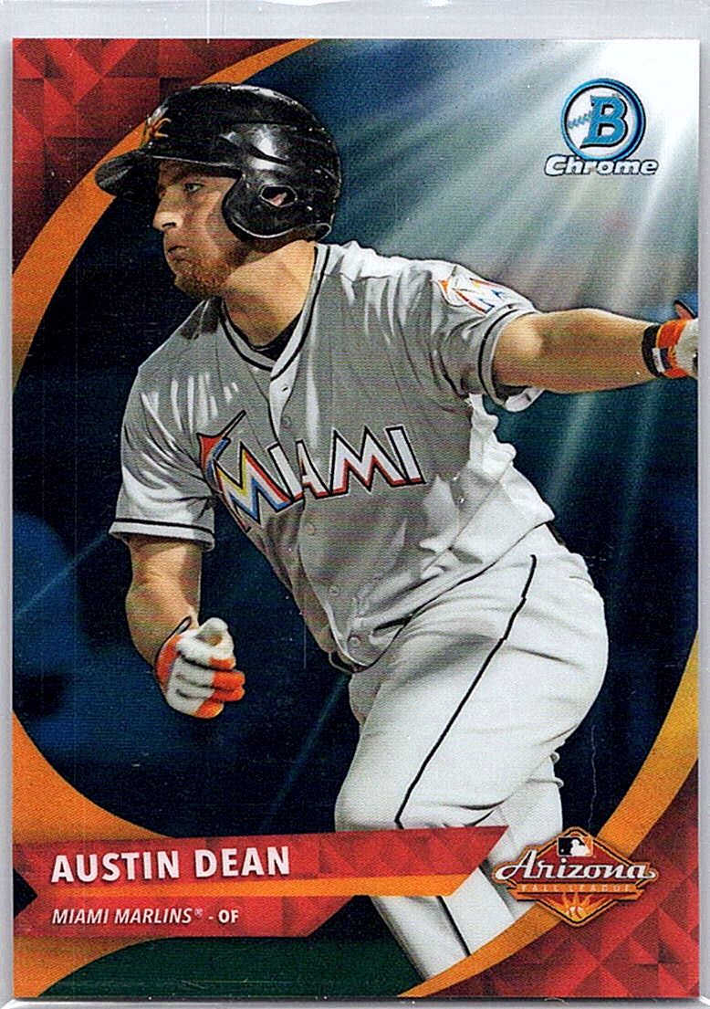 2016 Bowman Chrome - 2015 AFL Fall Stars - Blue Refractor Austin Dean #AFL-AD SN150 front