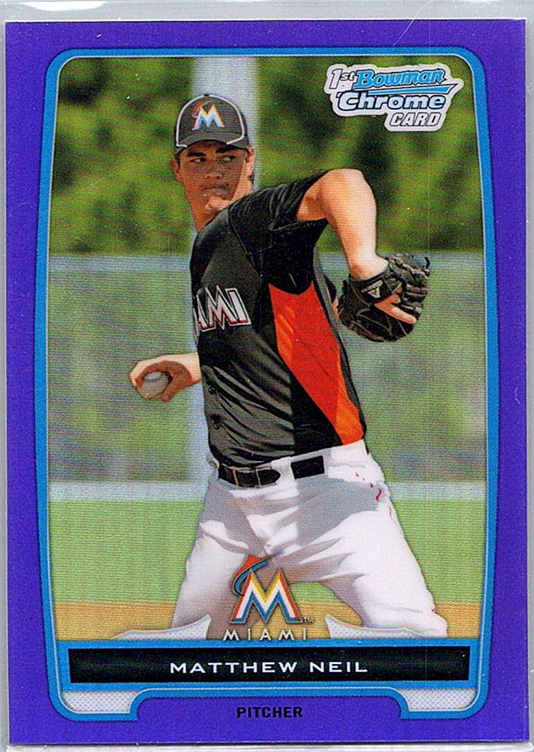 2012 Bowman Chrome - Prospects Purple Refractor Matthew Neil #BCP219 SN199 front