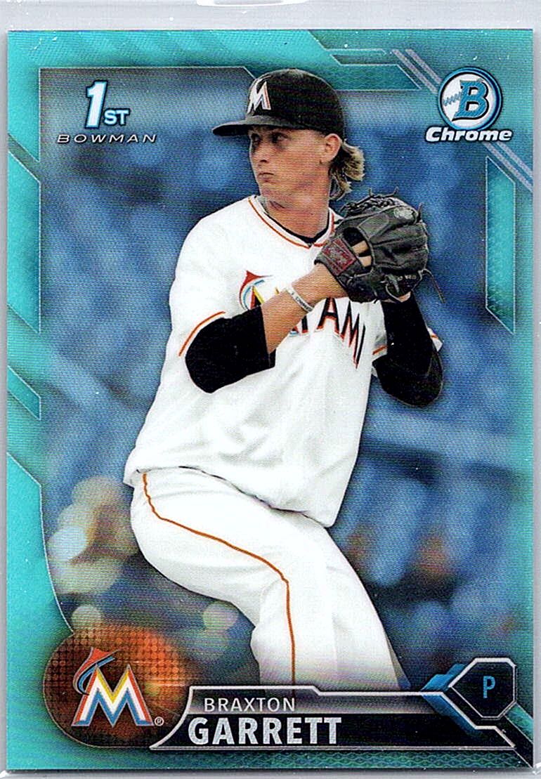 2016 Bowman Draft - Chrome Sky Blue Refractor Braxton Garrett #BDC-10 front