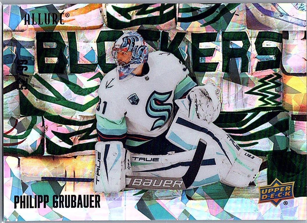 2022-23 Upper Deck Allure - Blockers Green Philipp Grubauer #BL-12 SN99 front