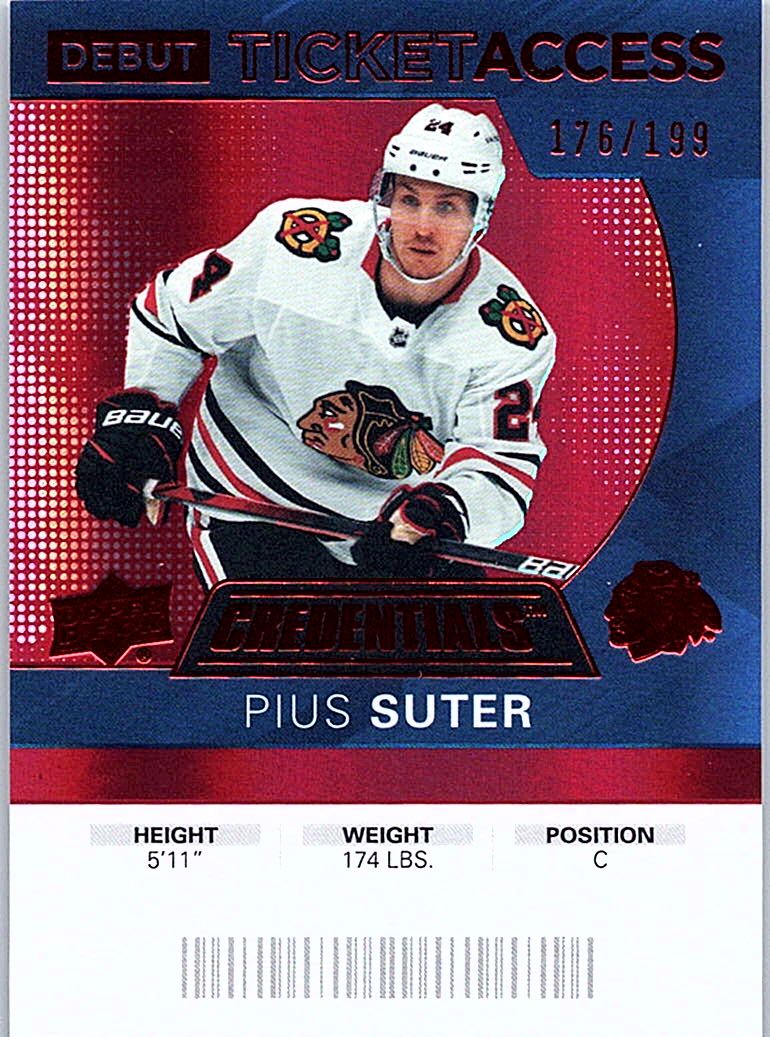 2021-22 Upper Deck Credentials - 2020-21 Upper Deck Credentials Red Pius Suter #138 SN199 front