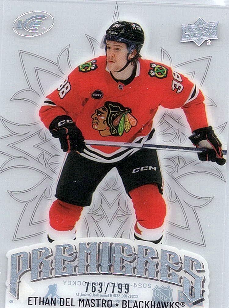2024-25 Upper Deck Ice Ethan Del Mastro #207 RC, SN799 front