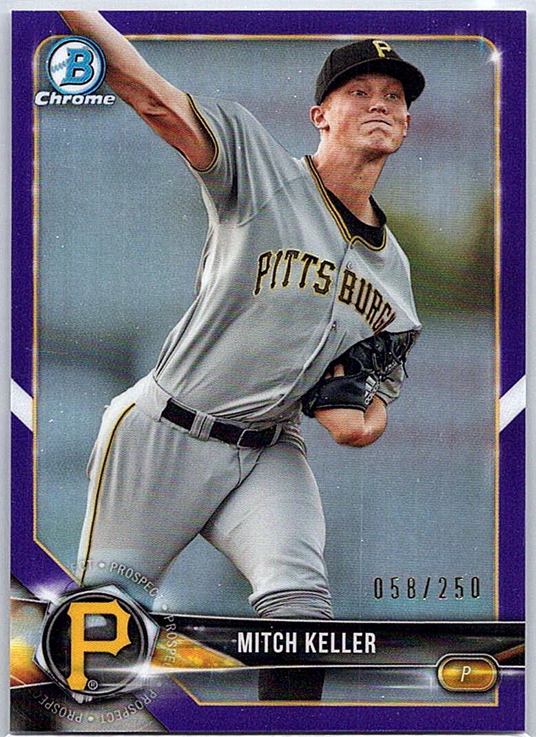 2018 Bowman - Chrome Prospects Purple Refractor Mitch Keller #BCP38 SN250 front