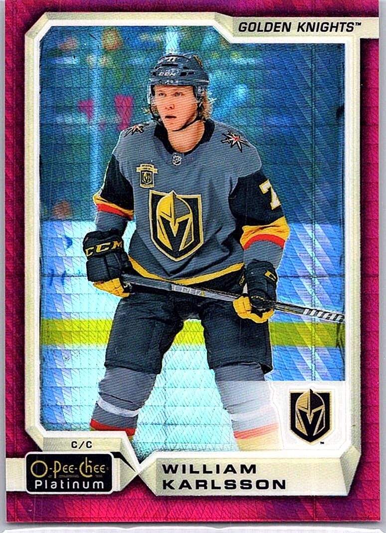 2018-19 O-Pee-Chee Platinum - Red-Prism William Karlsson #55 SN199 front