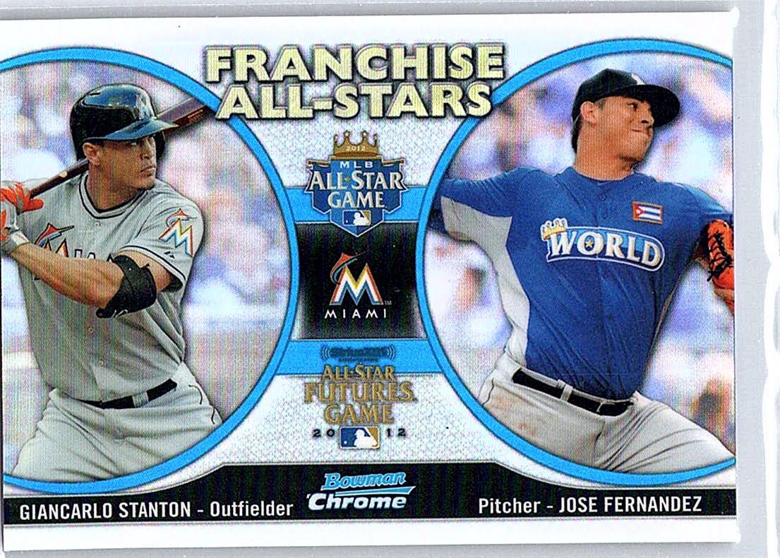 2012 Bowman Chrome - Franchise All-Stars Jose Fernandez / Giancarlo Stanton #FAS-SF front