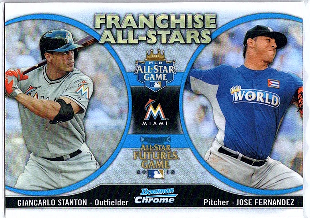 2012 Bowman Chrome - Franchise All-Stars Jose Fernandez / Giancarlo Stanton #FAS-SF front