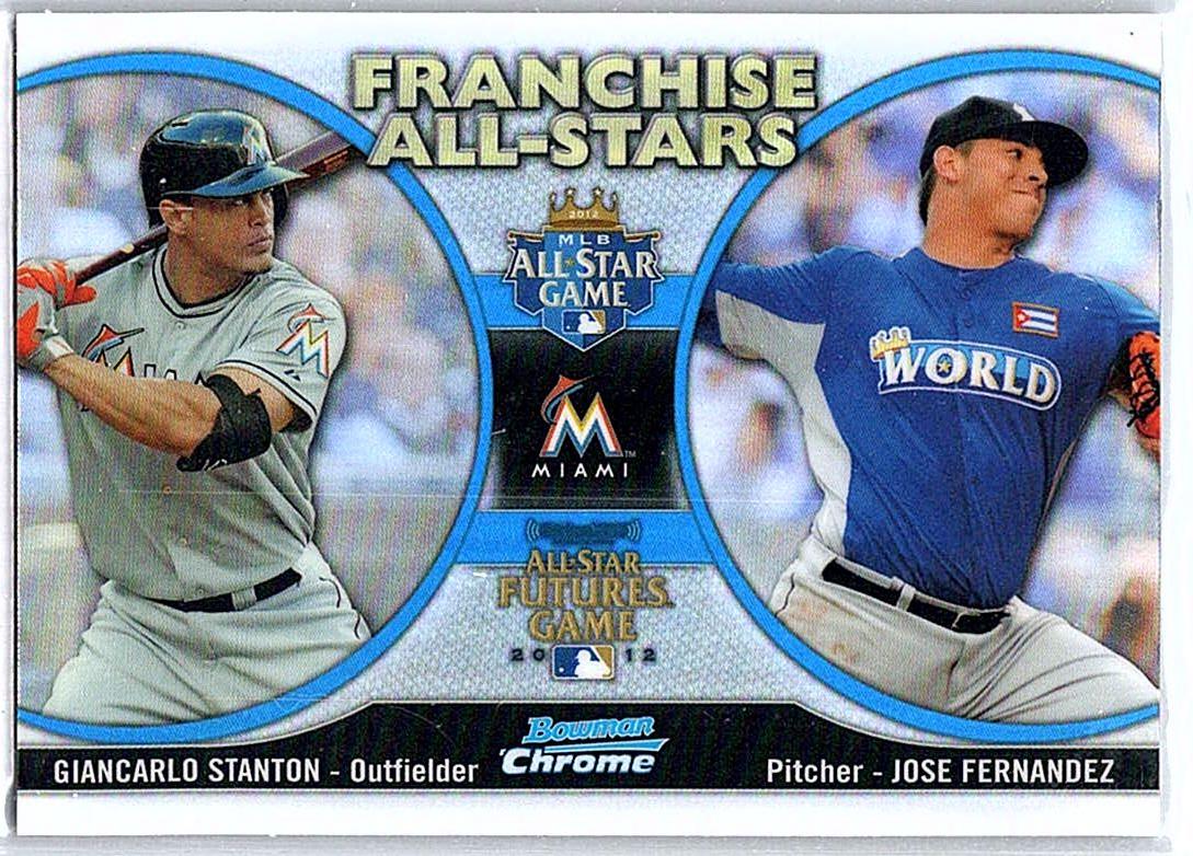 2012 Bowman Chrome - Franchise All-Stars Jose Fernandez / Giancarlo Stanton #FAS-SF front