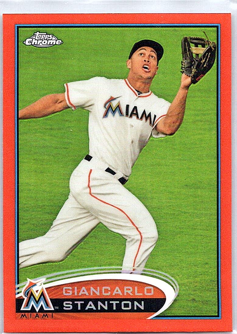 2012 Topps Chrome - Orange Refractors Giancarlo Stanton #32 front