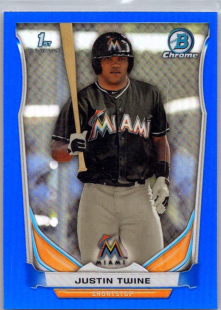2014 Bowman Draft - Chrome Blue Refractors Justin Twine #CDP41 SN399 front