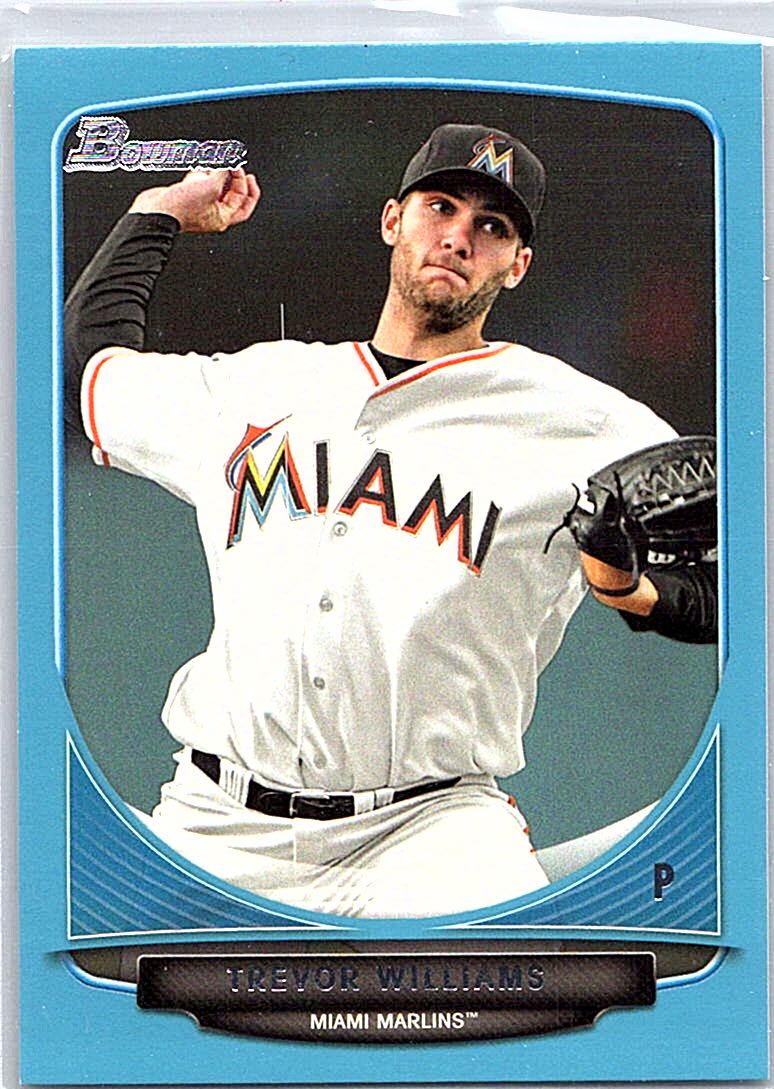2013 Bowman Draft Picks & Prospects - Draft Picks Blue Trevor Williams #BDPP54 SN500 front