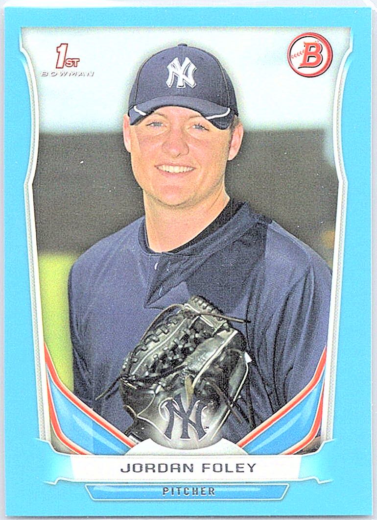 2014 Bowman Draft - Blue Jordan Foley #DP128 SN399 front