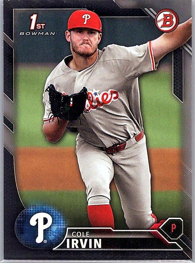 2016 Bowman Draft - Silver Border Cole Irvin #BD-4 SN499 front