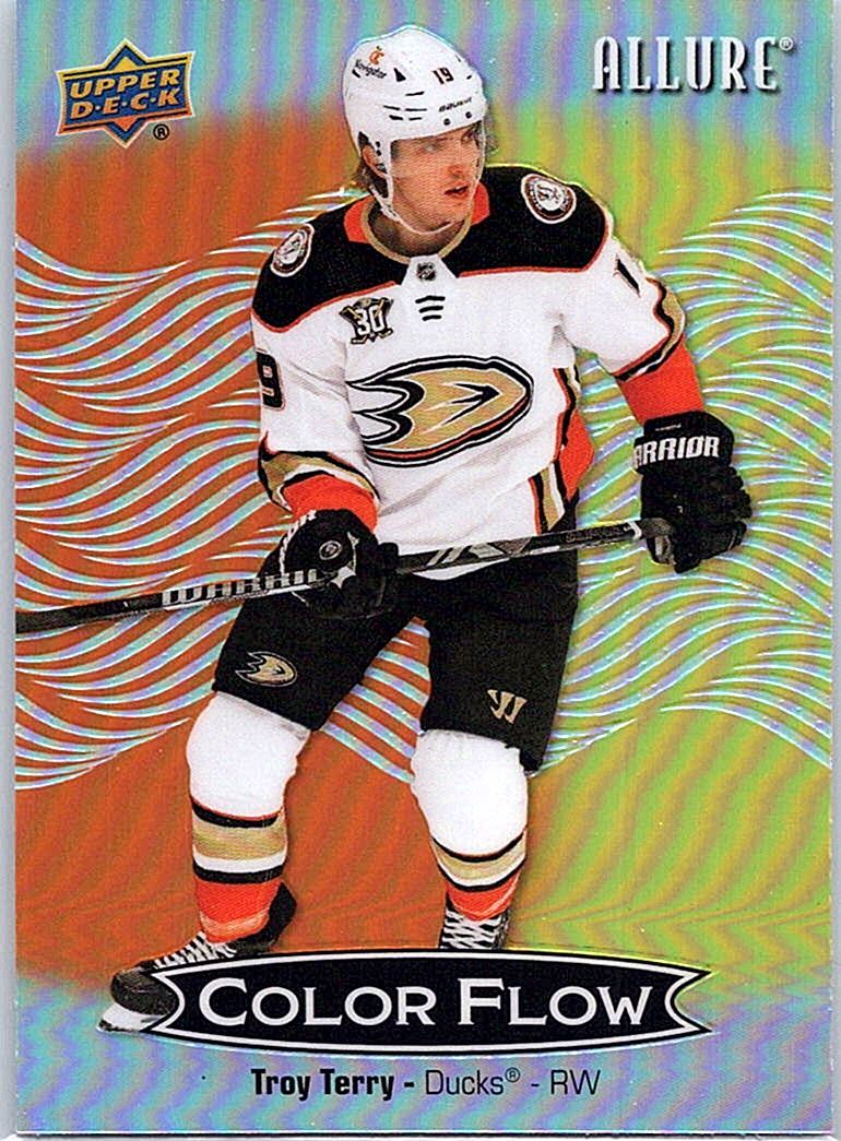2024-25 Upper Deck Allure - Color Flow Orange-Yellow Troy Terry #CFL-57 front