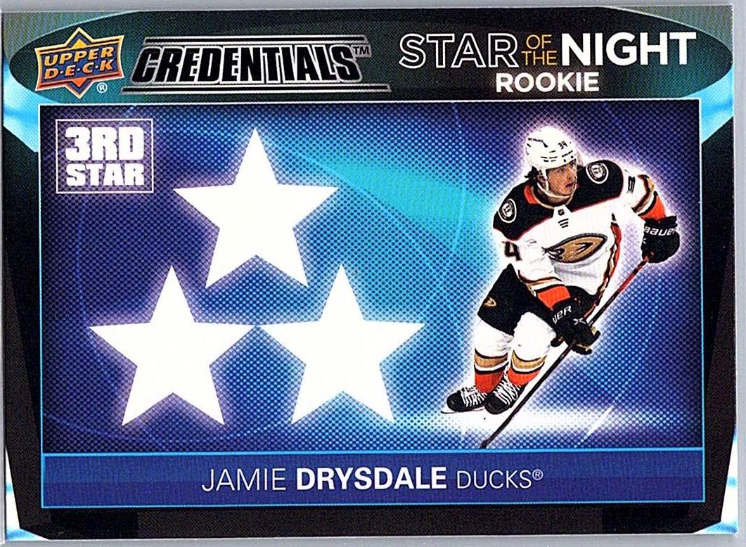 2021-22 Upper Deck Credentials - Star of the Night: Third Star Rookies Jamie Drysdale #3SR-1 front