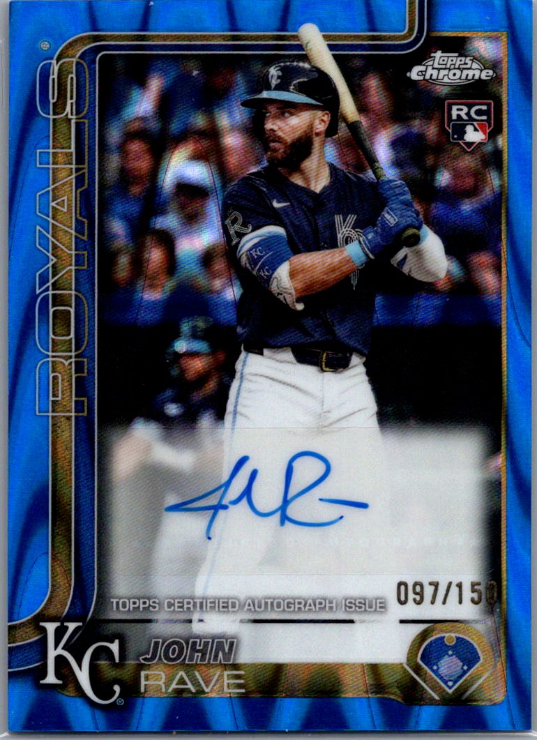 2025 Topps Chrome Update - Chrome Update Autographs Blue RayWave Refractors John Rave #AC-JR AU, SN150 front