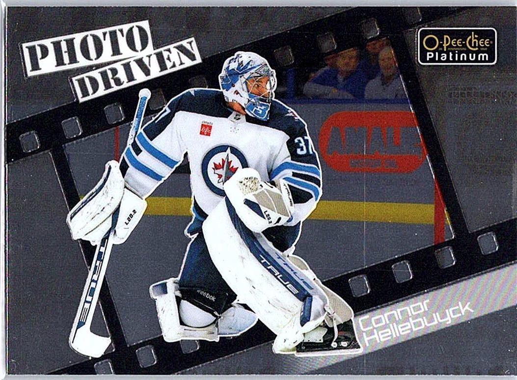 2023-24 O-Pee-Chee Platinum - Photo Driven Connor Hellebuyck #PD-10 front
