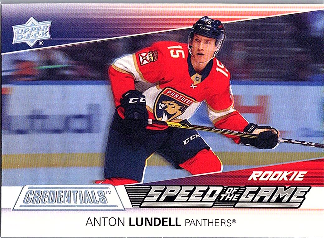 2021-22 Upper Deck Credentials - Speed of the Game Rookies Anton Lundell #SGR6 front