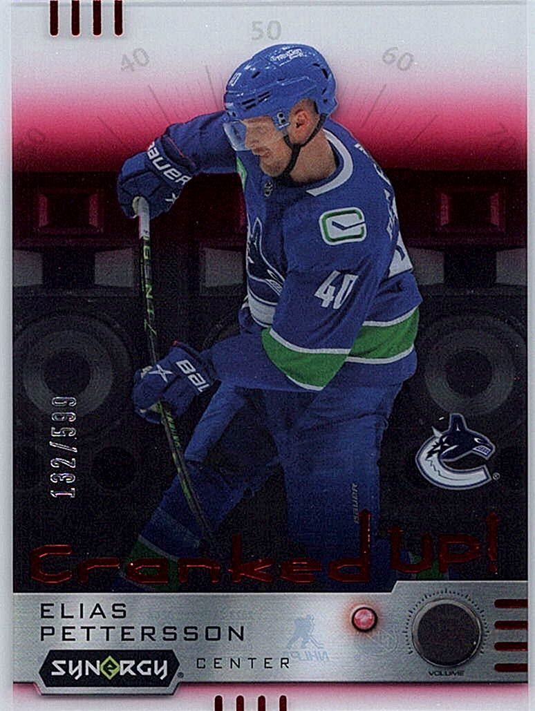 2023-24 Upper Deck Synergy - Cranked Up Red Elias Pettersson #CR-EP SN599 front